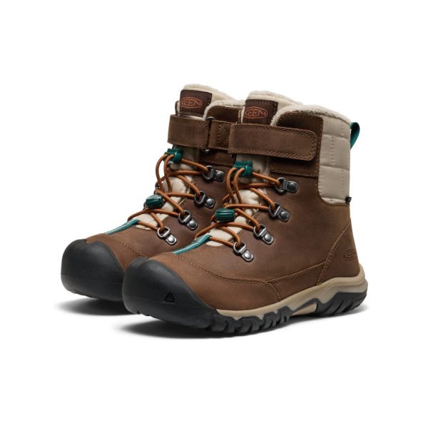 Big Kids' Kanibou Waterproof Winter Boot  |  Dark Earth/Roasted Pecan - Image 2