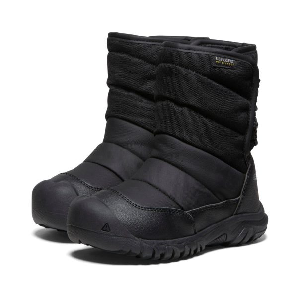 Little Kids' Puffrider Waterproof Winter Boot  |  Black/Steel Grey - Image 2