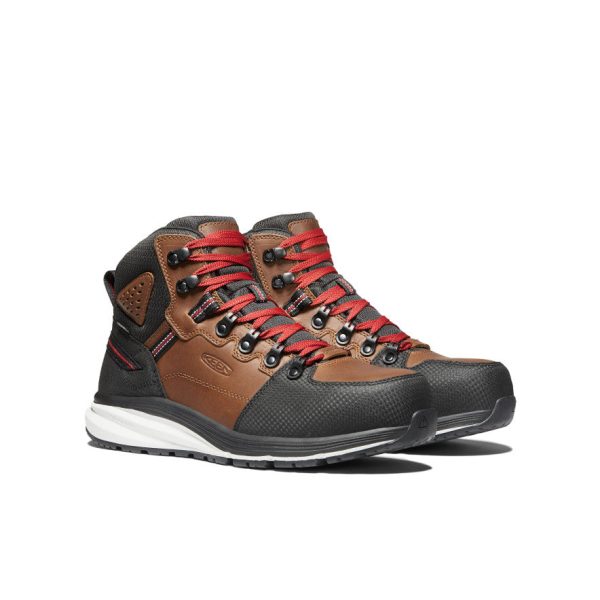 Men's Red Hook Waterproof Boot (Carbon Toe)  |  Tobacco/Black - Image 2