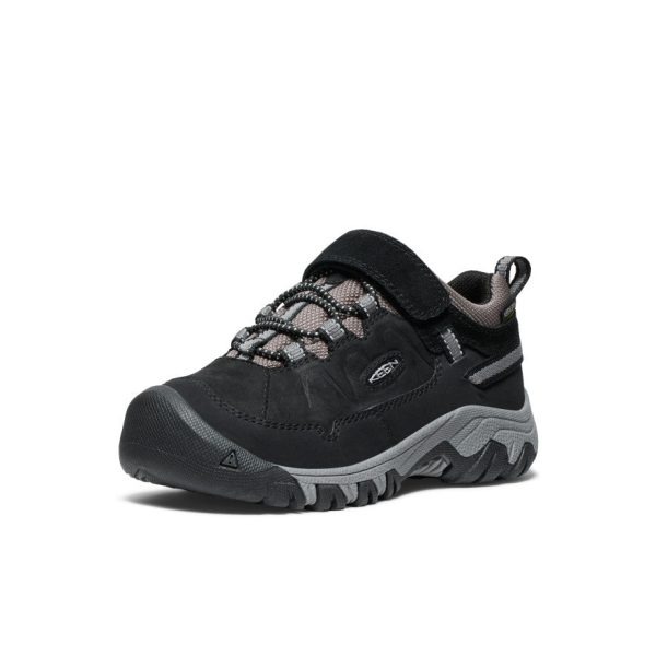 Little Kids' Targhee IV Waterproof Hiking Shoe  |  Black/Steel Grey - Image 3
