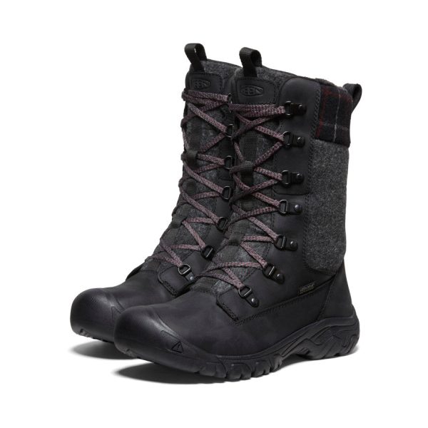 Women's Greta Tall Waterproof Boot  |  Black/Black Plaid - Image 2