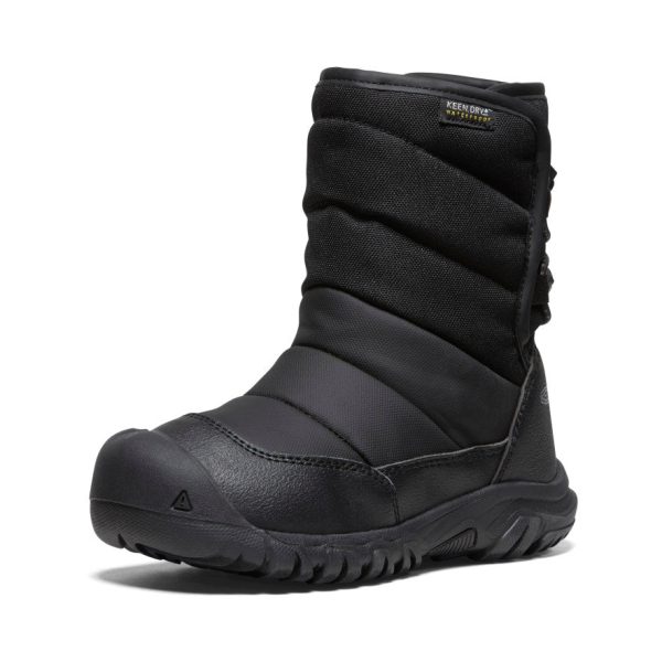 Little Kids' Puffrider Waterproof Winter Boot  |  Black/Steel Grey - Image 3