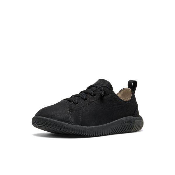 Little Kids' KNX Leather Sneaker  |  Triple Black - Image 3