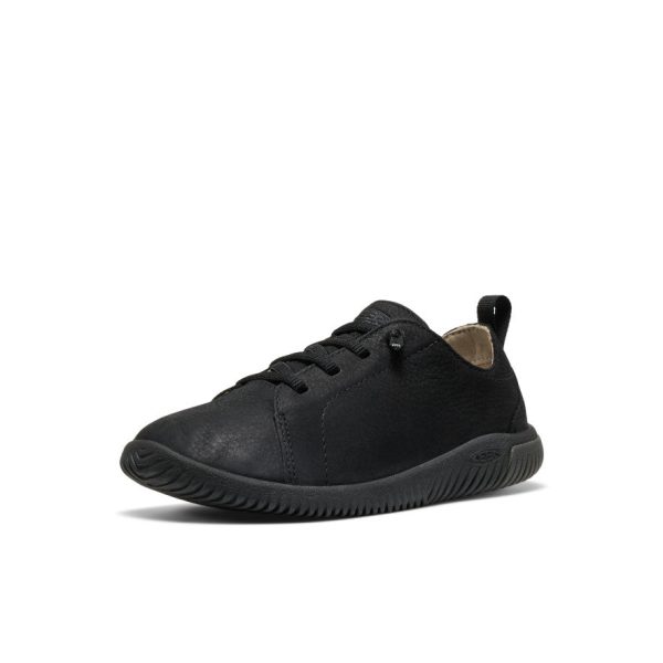Big Kids' KNX Leather Sneaker  |  Triple Black - Image 2