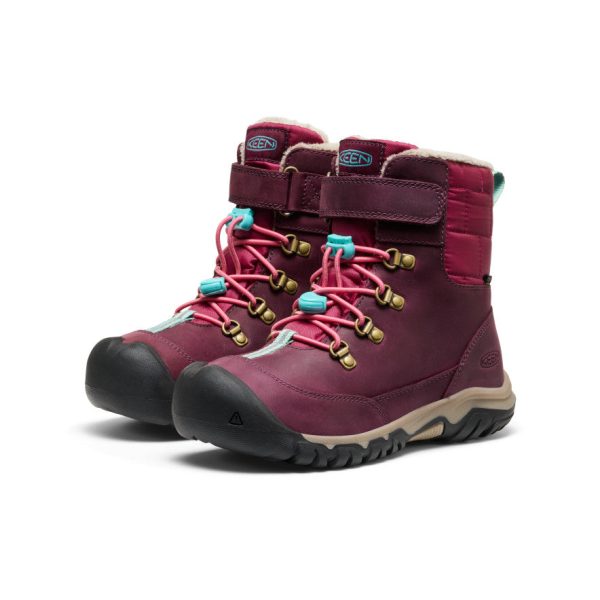 Big Kids' Kanibou Waterproof Winter Boot  |  Fig/Pink Lemonade - Image 2