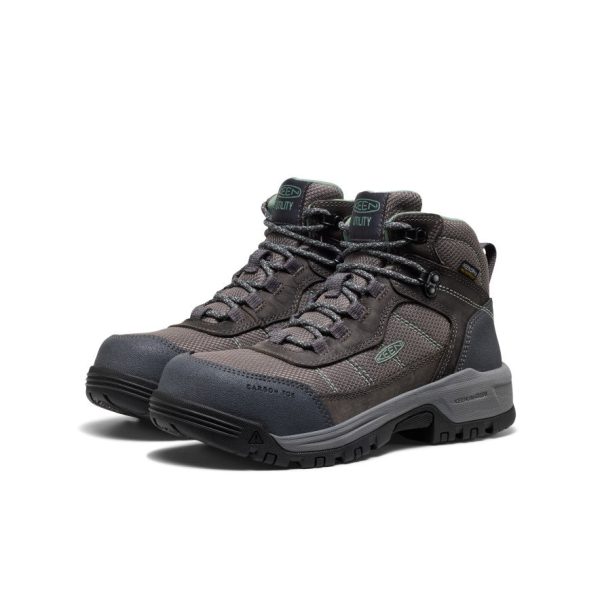 Women's Skokie Waterproof Work Boot (Carbon Toe)  |  Magnet/Black - Image 2