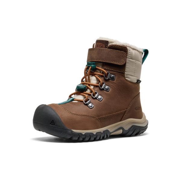 Little Kids' Kanibou Waterproof Winter Boot  |  Dark Earth/Roasted Pecan - Image 3