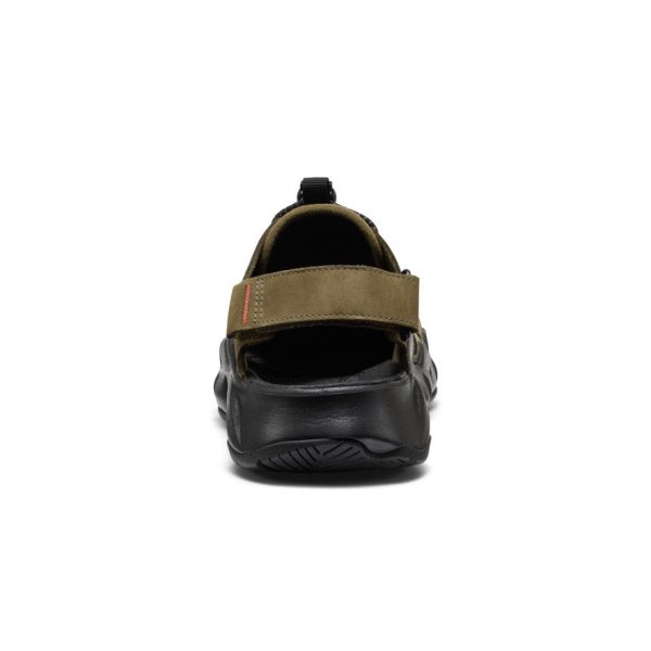 Men's Hyperport Fisherman Leather Sandal  |  Dark Olive/Black - Image 5
