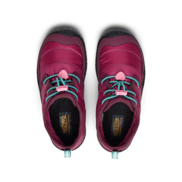 Big Kids' Howser II Waterproof Chukka  |  Beaujolais/Pool Blue - Image 4