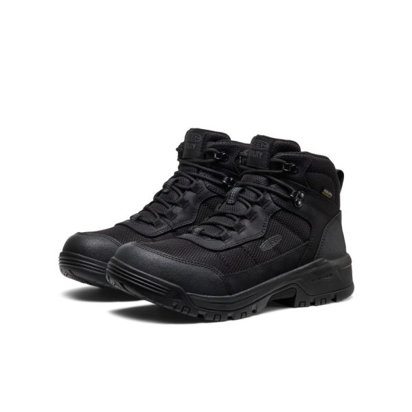 Men's Skokie Waterproof Work Boot (Soft Toe)  |  Black/Black - Image 2