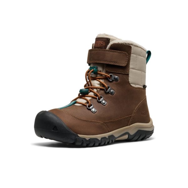 Big Kids' Kanibou Waterproof Winter Boot  |  Dark Earth/Roasted Pecan - Image 3