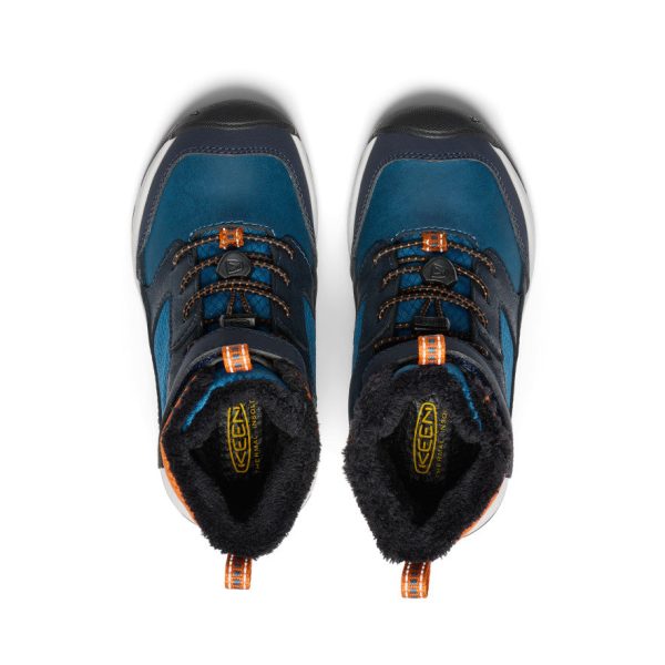 Little Kids' Skua Waterproof Winter Boot  |  Sky Captain/Gold Flame - Image 4