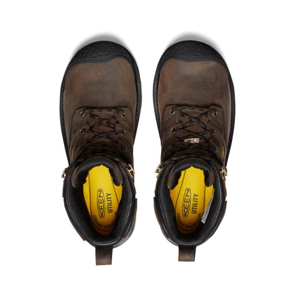Men's CSA Camden 6 Waterproof Boot (Carbon Toe)  |  Dark Earth/Black - Image 4