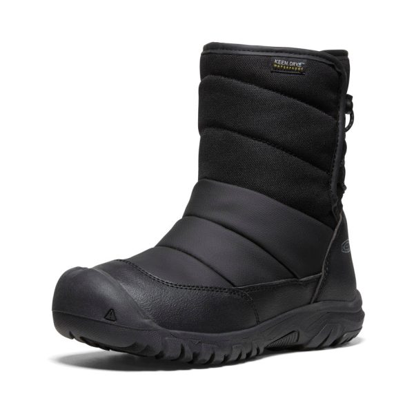 Big Kids' Puffrider Waterproof Winter Boot  |  Black/Steel Grey - Image 3