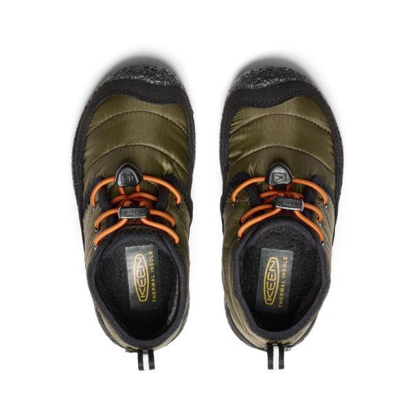 Little Kids' Howser II Waterproof Chukka  |  Dark Olive/Gold Flame - Image 4