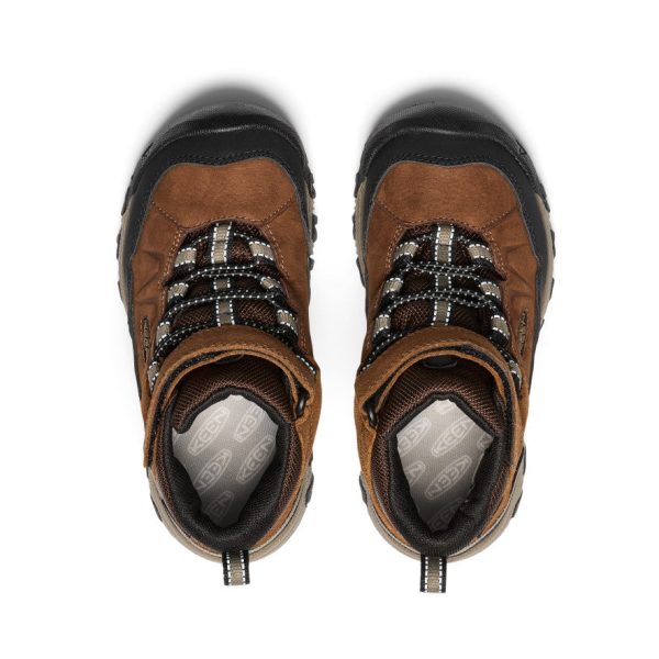 Little Kids' Targhee IV Waterproof Hiking Boot  |  Bison/Brindle - Image 4
