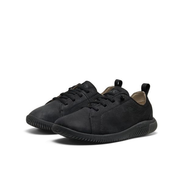 Big Kids' KNX Leather Sneaker  |  Triple Black - Image 3