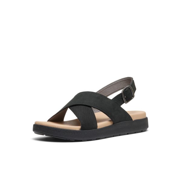 Women's Elle Luxe Cross Strap Sandal  |  Black/Black - Image 3