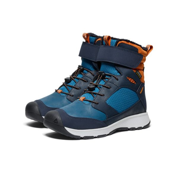 Big Kids' Skua Waterproof Winter Boot  |  Sky Captain/Gold Flame - Image 2