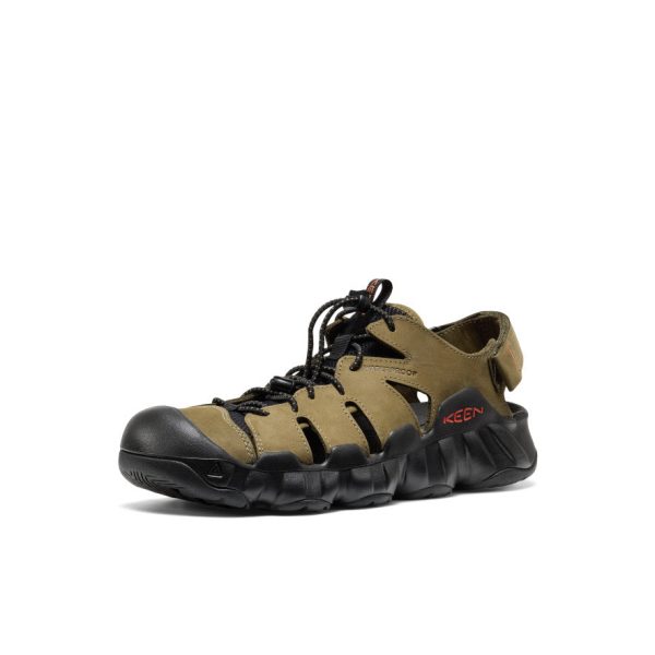 Men's Hyperport Fisherman Leather Sandal  |  Dark Olive/Black - Image 3