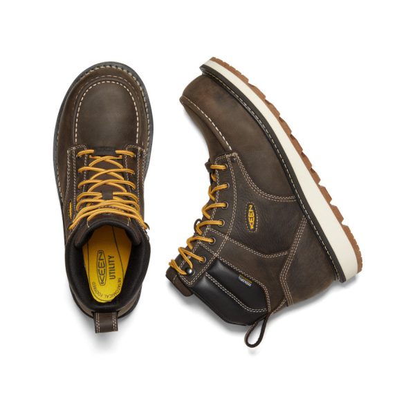 Men's Cincinnati 6 Waterproof Boot (Carbon Toe)  |  Dark Chocolate/Sandshell - Image 4