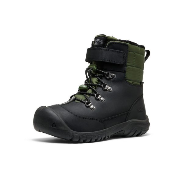 Big Kids' Kanibou Waterproof Winter Boot  |  Black/Bronze Green - Image 3