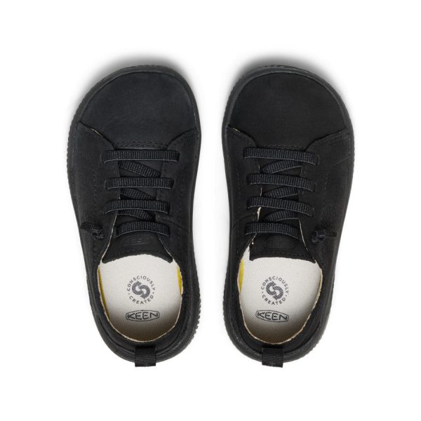 Little Kids' KNX Leather Sneaker  |  Triple Black - Image 4