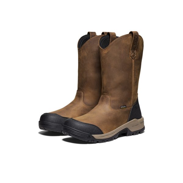 Men's Evanston Pull-On Waterproof Boot (Soft Toe)  |  Bison/Black - Image 2