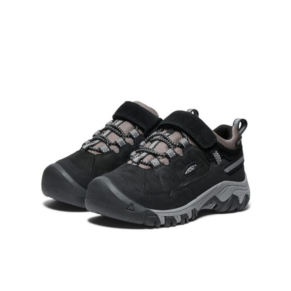 Little Kids' Targhee IV Waterproof Hiking Shoe  |  Black/Steel Grey - Image 2