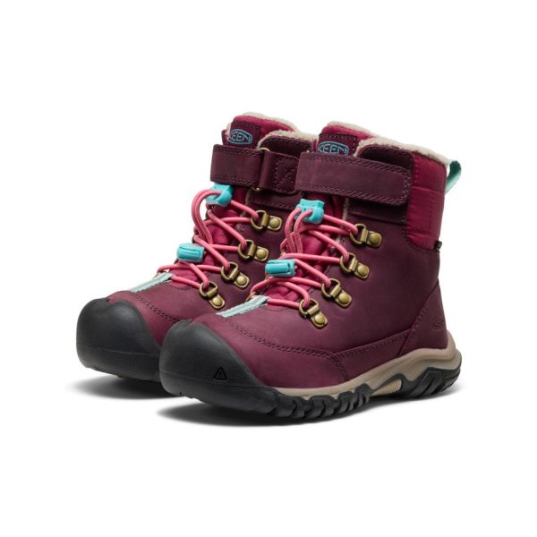Little Kids' Kanibou Waterproof Winter Boot  |  Fig/Pink Lemonade - Image 2