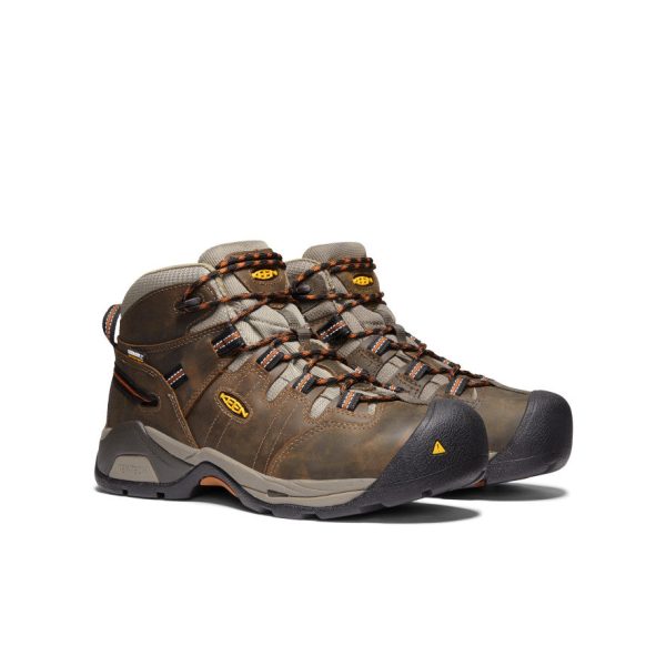 Men's Detroit XT Waterproof Boot (Soft Toe)  |  Black Olive/Leather Brown - Image 2