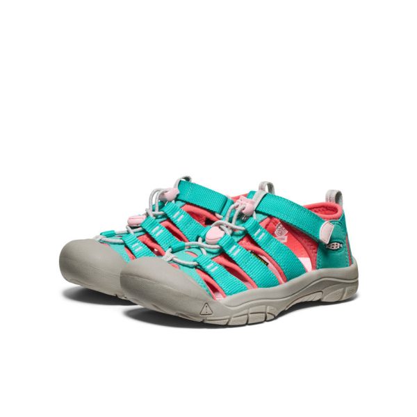 Big Kids' Newport H2  |  Bright Aqua/Giggle Pink - Image 2