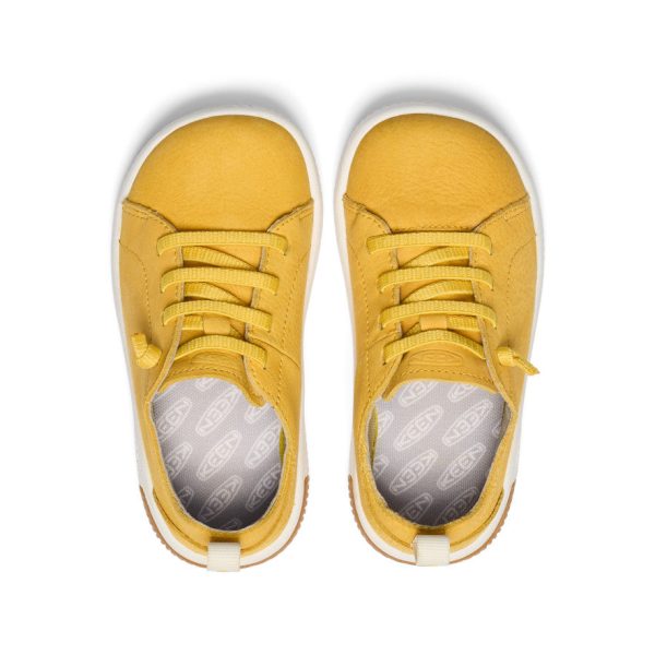 Little Kids' KNX Leather Sneaker  |  Daffodil/Star White - Image 4