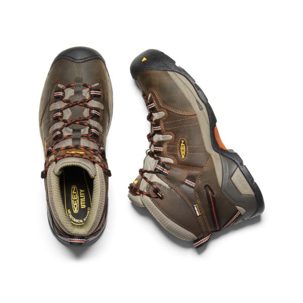 Men's Detroit XT Waterproof Boot (Soft Toe)  |  Black Olive/Leather Brown - Image 4