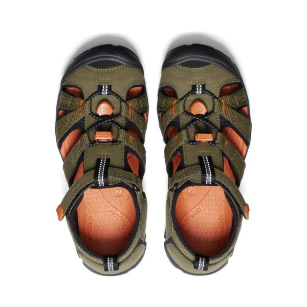 Big Kids' Seacamp II CNX  |  Dark Olive/Gold Flame - Image 4