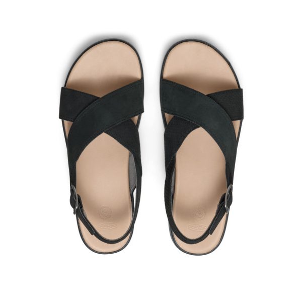 Women's Elle Luxe Cross Strap Sandal  |  Black/Black - Image 4