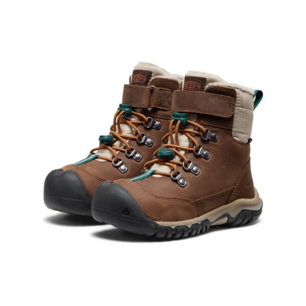 Little Kids' Kanibou Waterproof Winter Boot  |  Dark Earth/Roasted Pecan - Image 2