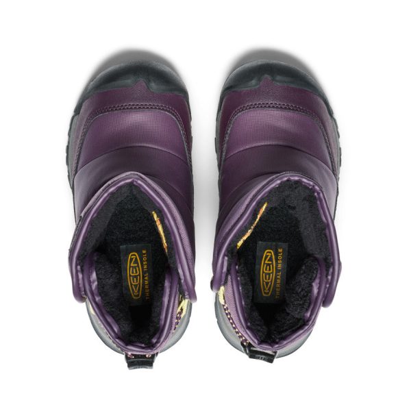 Little Kids' Puffrider Waterproof Winter Boot  |  Black Plum/Daiquiri Green - Image 4