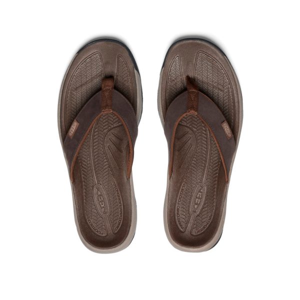 Men's Kona Leather Flip-Flop  |  Java/Dark Earth - Image 4