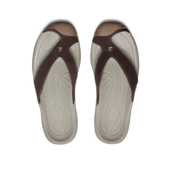 Men's Waimea Leather Flip-Flop  |  Java/Plaza Taupe - Image 4