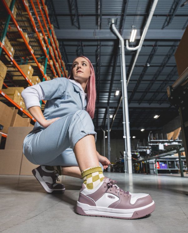 Women's Overton Work Shoe (Carbon Toe)  |  Toadstool/Star White - Image 9