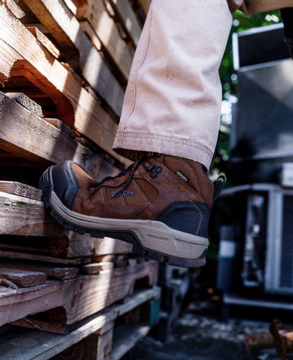 Men's Skokie Waterproof Work Boot (Carbon Toe)  |  Dark Earth/Black - Image 9