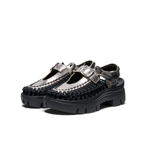 All Gender UNEEK PLT Mary Jane Sneaker  |  Silver/Black - Image 2