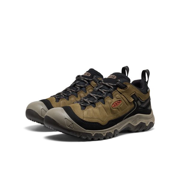 Men's Targhee IV Waterproof Hiking Shoe  |  Dark Olive/Gold Flame - Image 2