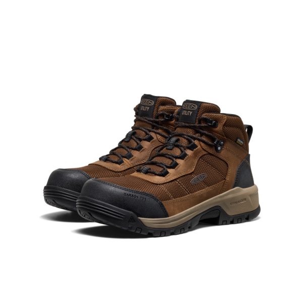 Men's Skokie Waterproof Work Boot (Carbon Toe)  |  Dark Earth/Black - Image 2