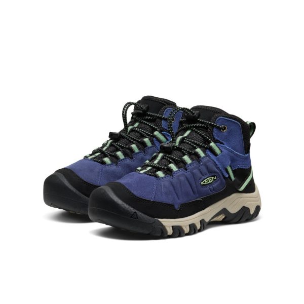 Big Kids' Targhee IV Waterproof Hiking Boot  |  Skipper Blue/Hemlock - Image 2