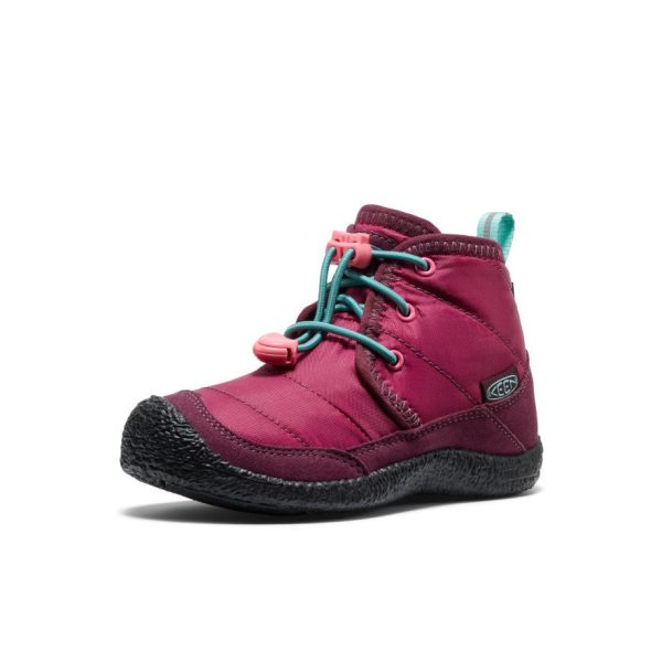 Little Kids' Howser II Waterproof Chukka  |  Beaujolais/Pool Blue - Image 3