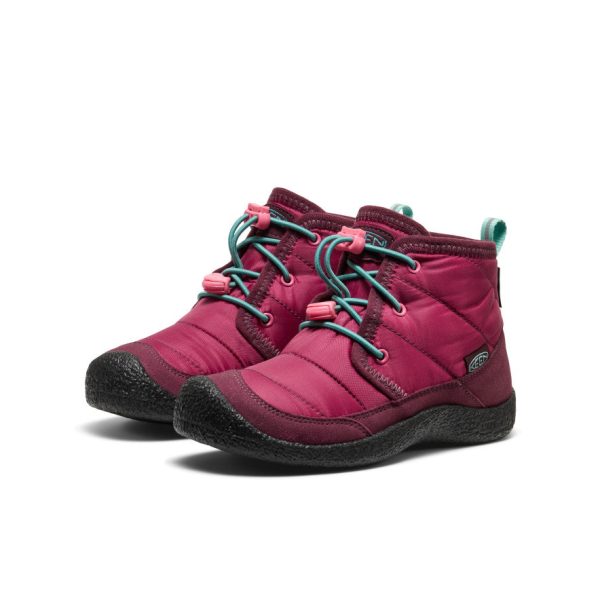 Big Kids' Howser II Waterproof Chukka  |  Beaujolais/Pool Blue - Image 2