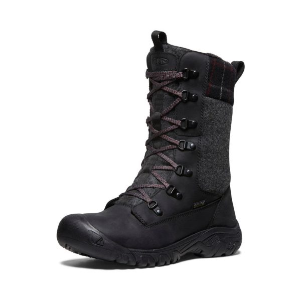 Women's Greta Tall Waterproof Boot  |  Black/Black Plaid - Image 3