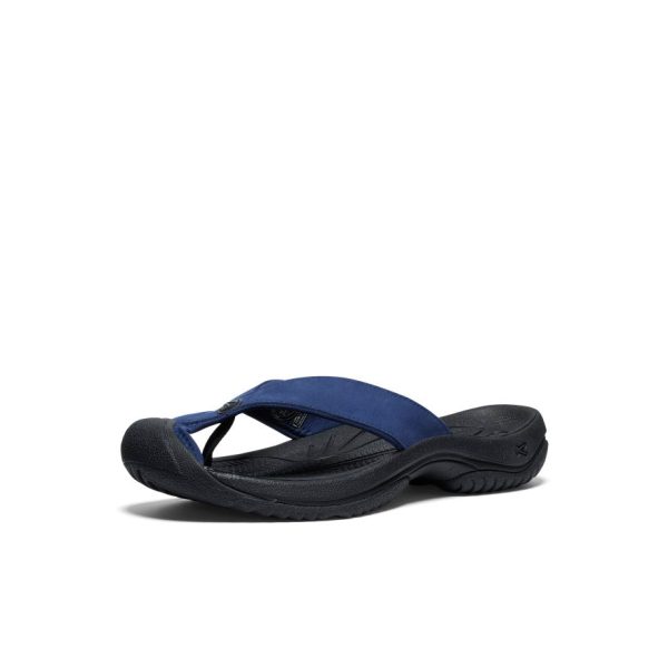 Men's Waimea Leather Flip-Flop  |  Naval Academy/Black - Image 3
